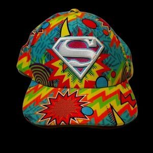 DC Comics Superman 90s Style Splash Style Colorful Snapback